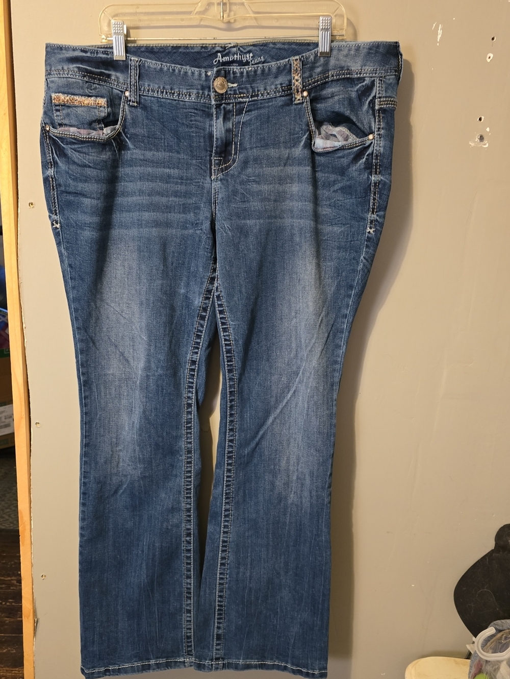 Amethyst Jeans Medium Blue Women's Bootcut Jeans with Subtle Fading